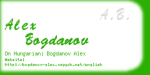 alex bogdanov business card